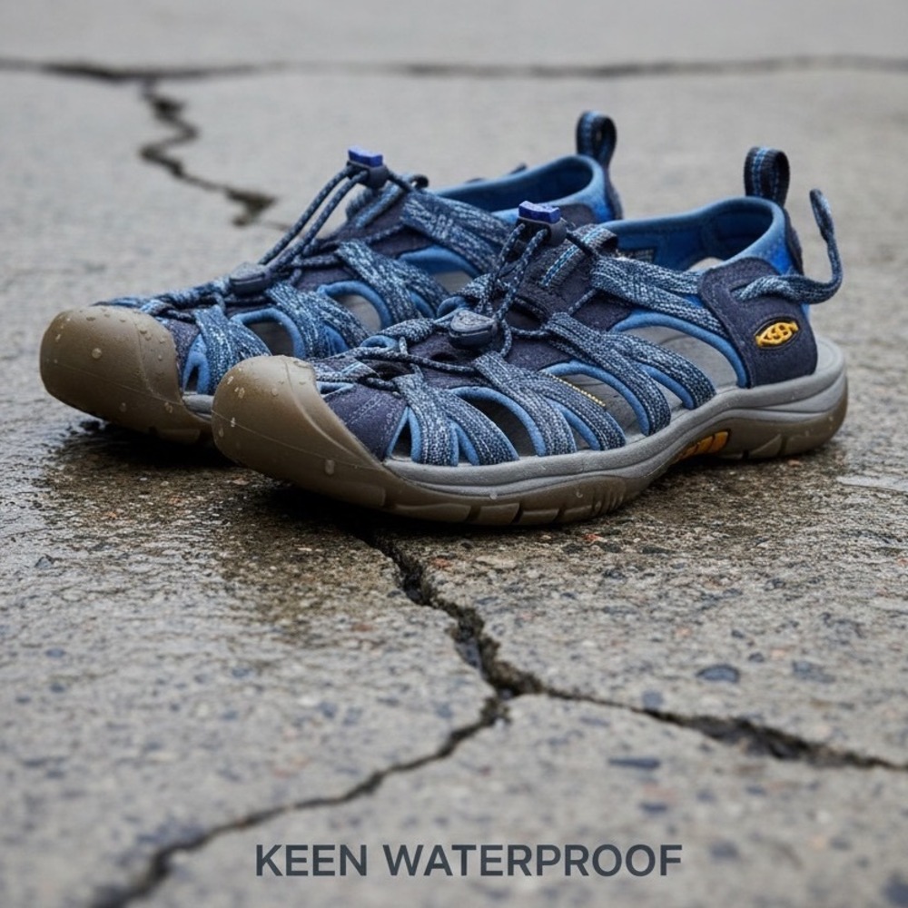 Keen Whisper Waterproof Sandals Womens 7 Blue Navy Hiking Water Shoes 1012229